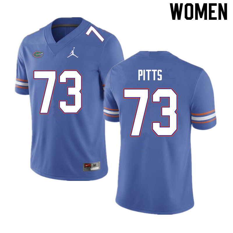 Women #73 Mark Pitts Florida Gators College Football Jerseys Sale-Blue